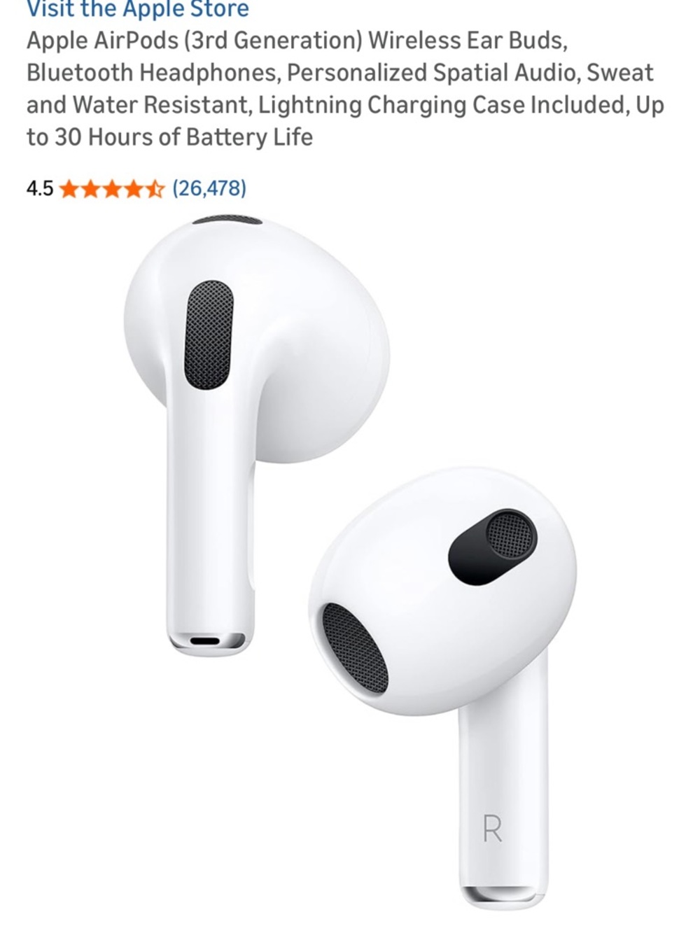 Apple Earbuds with Black Protective Case